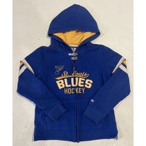 CCM St Louis Blues Jacket‎ Full Zip Hoodie Women's Small Blue Embroidered